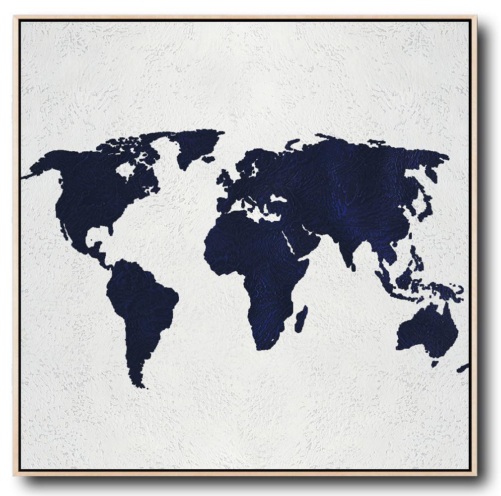 Navy Blue Minimalist Painting #NV200A - Click Image to Close